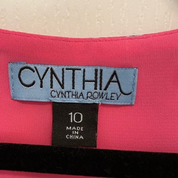 Cynthia by Cynthia Rowley Hi Lo sleeveless pink print dress fully lined - Picture 10 of 13